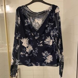 Abercrombie blue sheer top